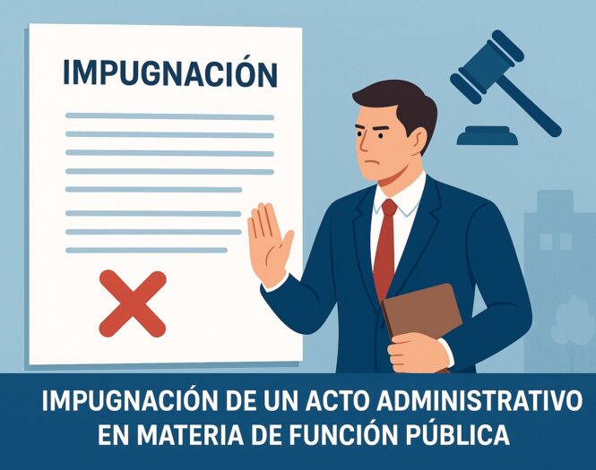 Acto impugnado y existencia de un acto posterior que no se recurre. Especialidad en materia de función pública