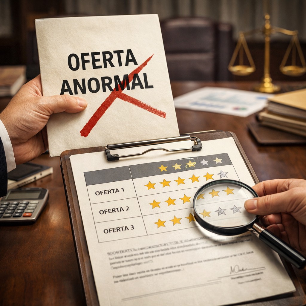 Exclusión de una oferta anormal y nueva valoración y clasificación del resto de ofertas